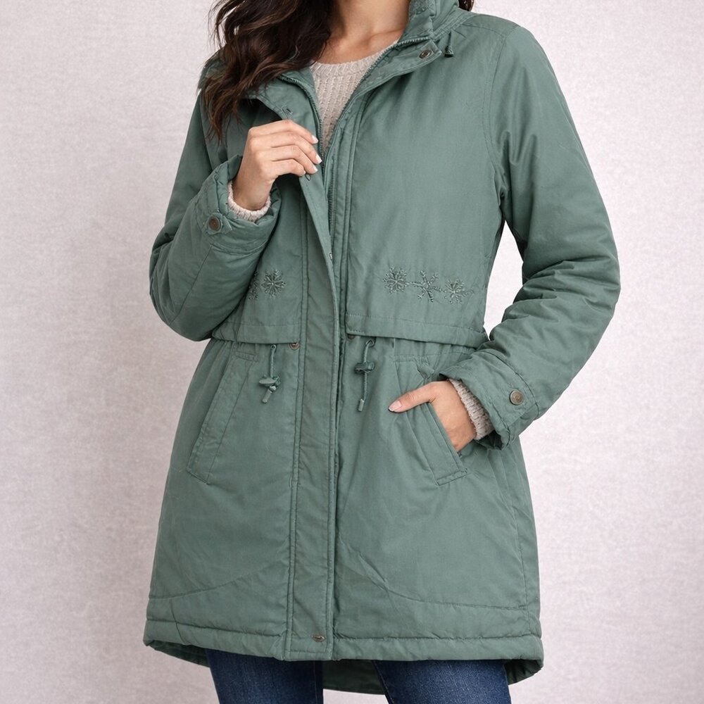 Vintage 80’s North Legend Teal Winter Green Parka Coat, size Large, thick heavy